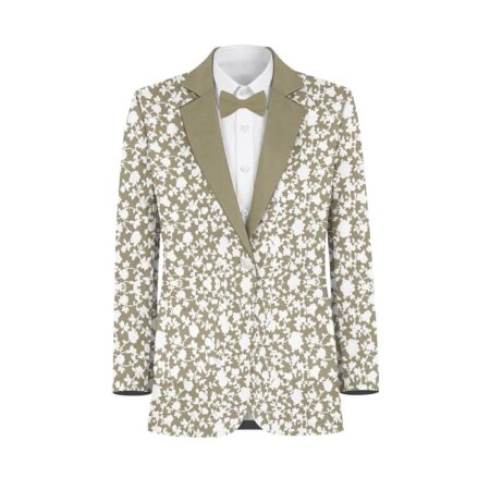Eucalyptus White Vines Suit and Tuxedo – Exact Color Match for David's Bridal Bridesmaid Dresses