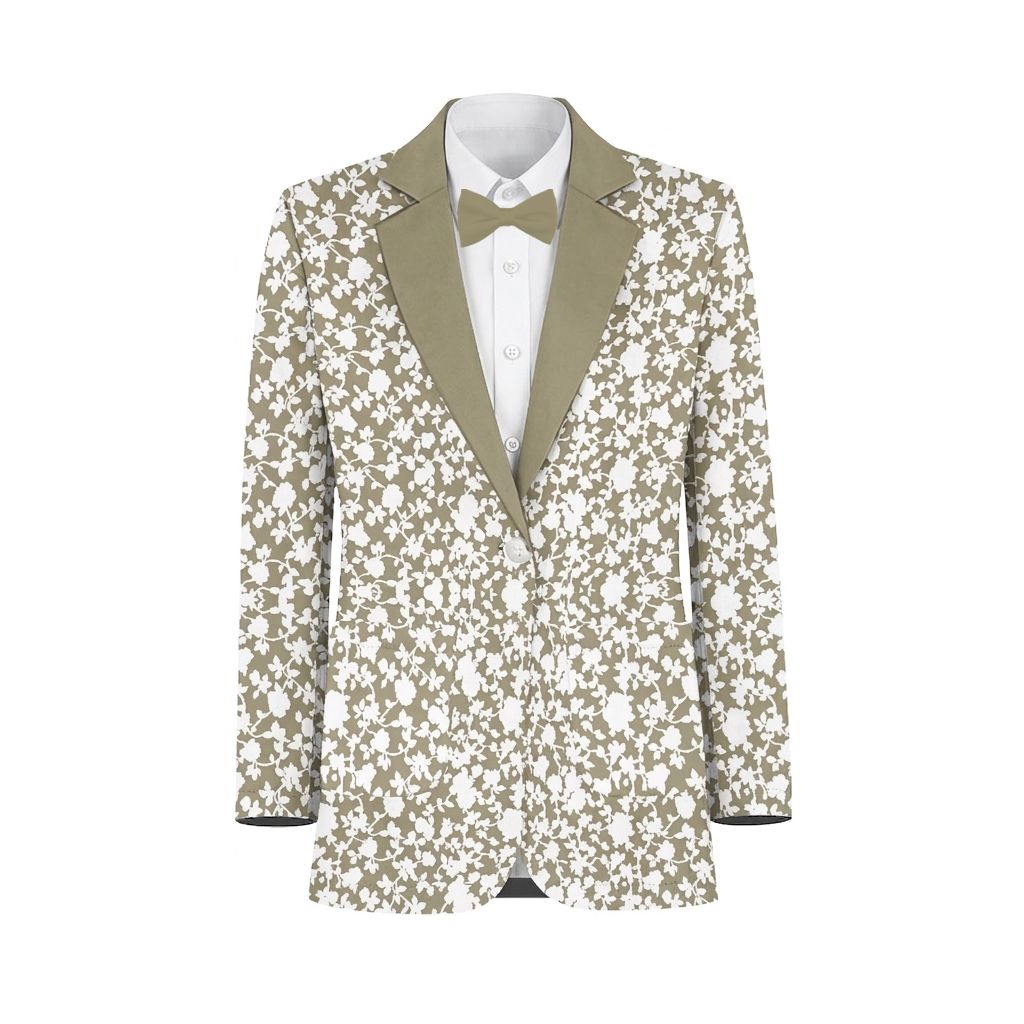 Eucalyptus White Vines Suit and Tuxedo – Exact Color Match for David's Bridal Bridesmaid Dresses - Image 2
