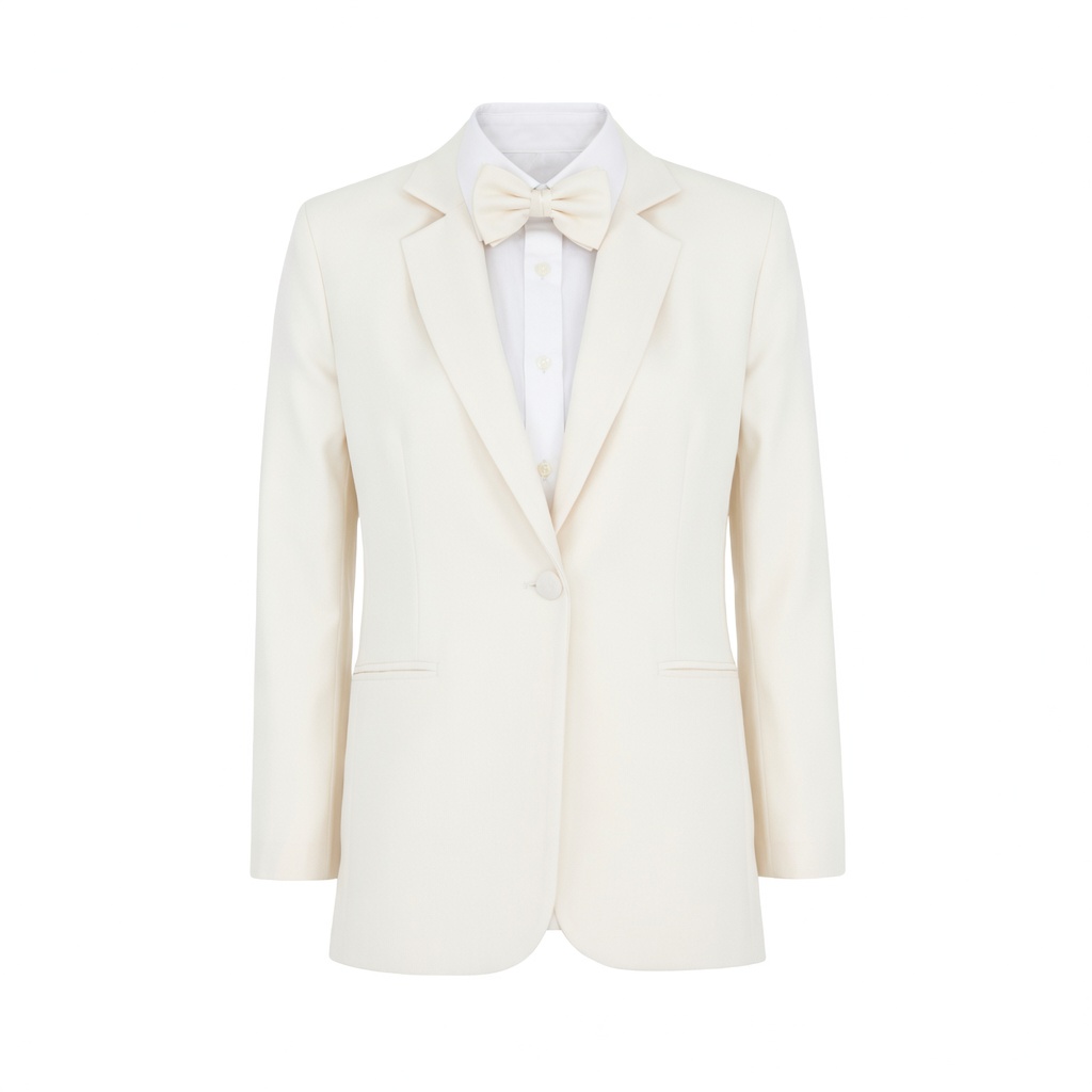 Azazie Chiffon Ivory Suit and Tuxedo – Exact Color Match for Azazie Dresses - Image 2
