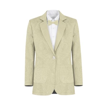 Pale Yellow Paisley Suit and Tuxedo – Exact Color Match for David's Bridal Bridesmaid Dresses