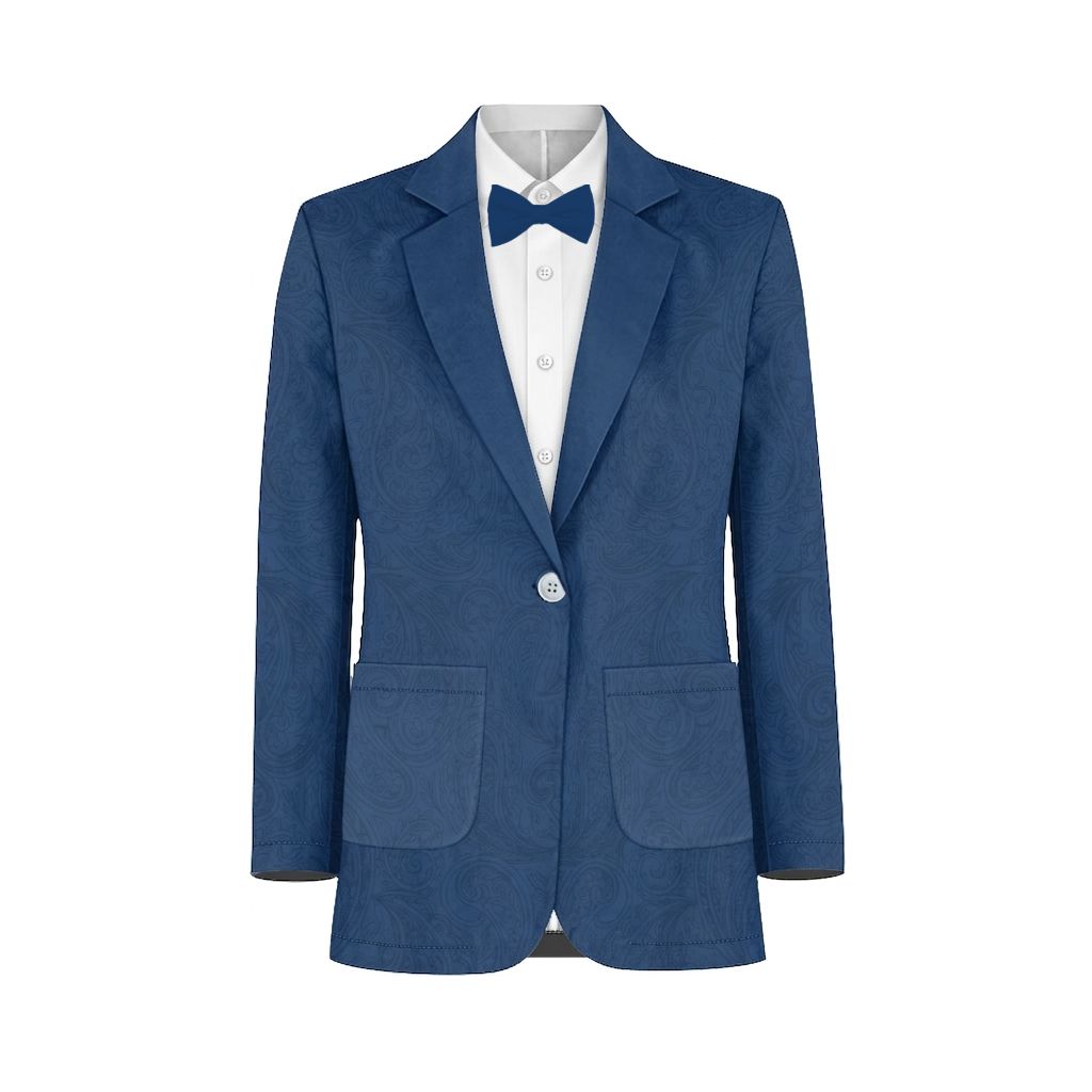 Sapphire Paisley Suit and Tuxedo – Exact Color Match for David's Bridal Bridesmaid Dresses - Image 2