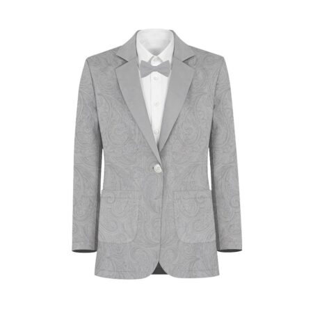 Silver Paisley Suit and Tuxedo – Exact Color Match for David's Bridal Bridesmaid Dresses