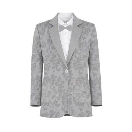 Silver Shrubbery Suit and Tuxedo – Exact Color Match for David's Bridal Bridesmaid Dresses