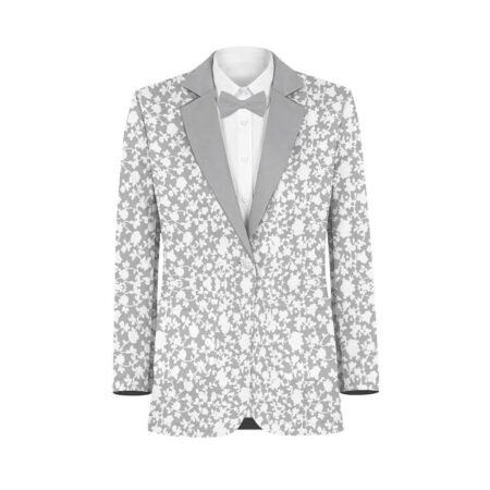 Silver White Vines Suit and Tuxedo – Exact Color Match for David's Bridal Bridesmaid Dresses