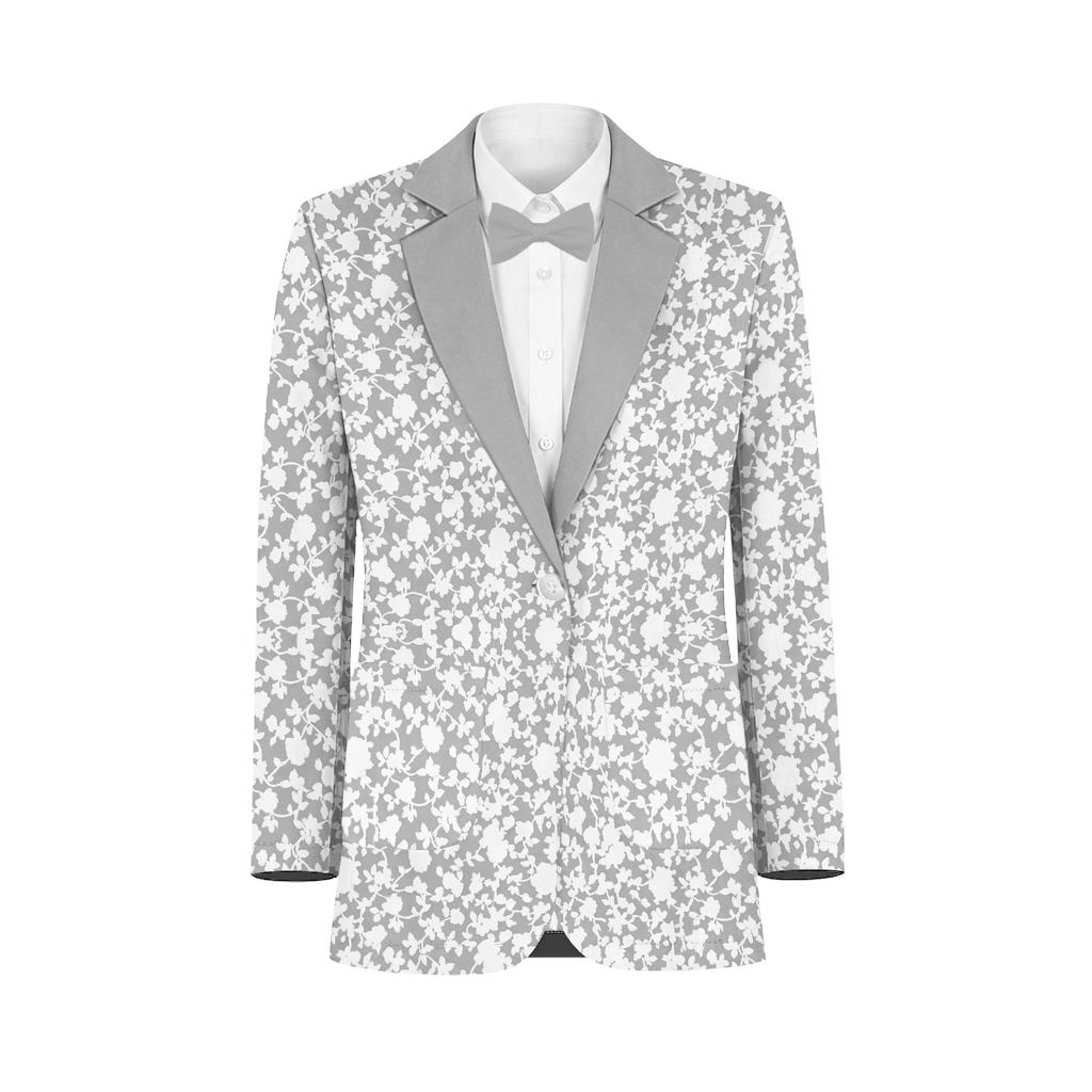 Silver White Vines Suit and Tuxedo – Exact Color Match for David's Bridal Bridesmaid Dresses - Image 2