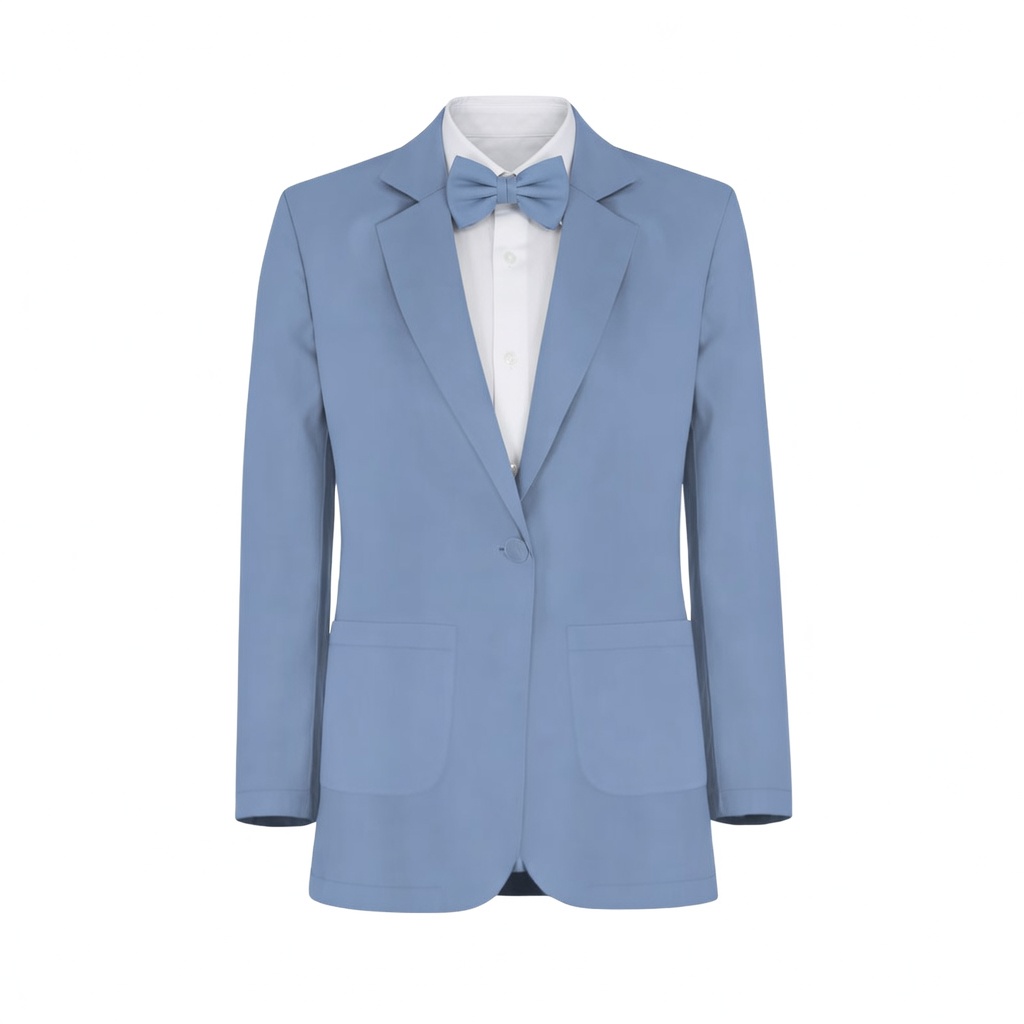 Steel Blue Mesh Suit and Tuxedo - Exact Color Match for David's Bridal Bridesmaid Dresses - Image 2