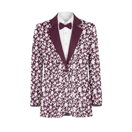 Wine White Vines Suit and Tuxedo – Exact Color Match for David's Bridal Bridesmaid Dresses