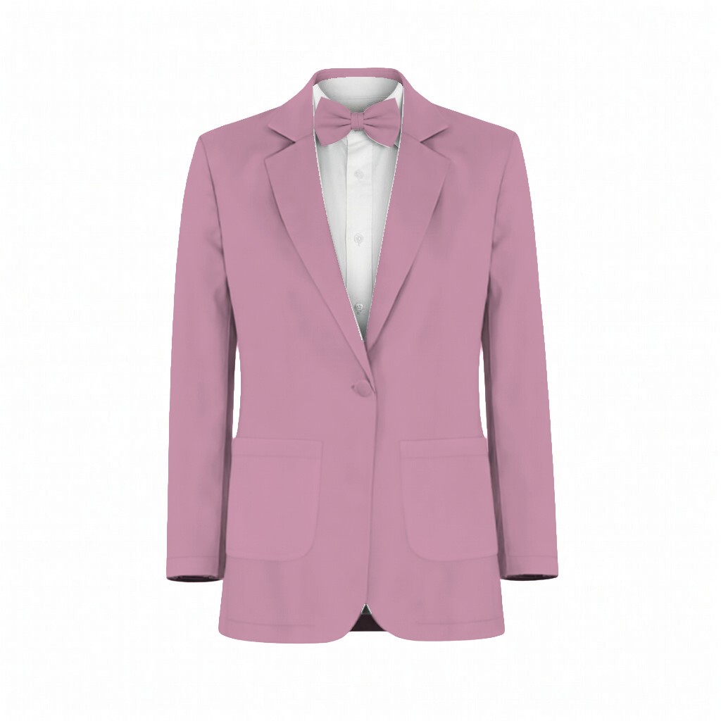 Powder Pink Crepe Suit and Tuxedo – Exact Color Match for Dessy Bridesmaid Dresses - Image 2