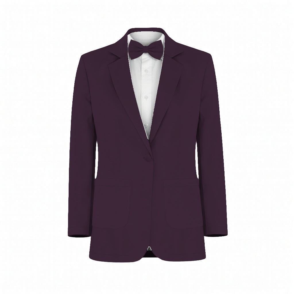 Deep Plum Satin Twill Suit and Tuxedo – Exact Color Match for Dessy Bridesmaid Dresses - Image 2