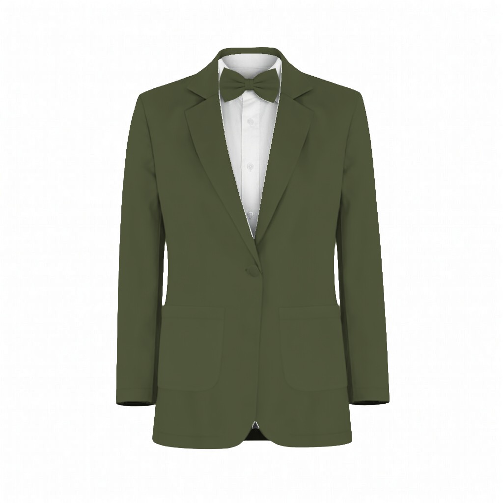 Olive Green Satin Twill Suit and Tuxedo – Exact Color Match for Dessy Bridesmaid Dresses - Image 2