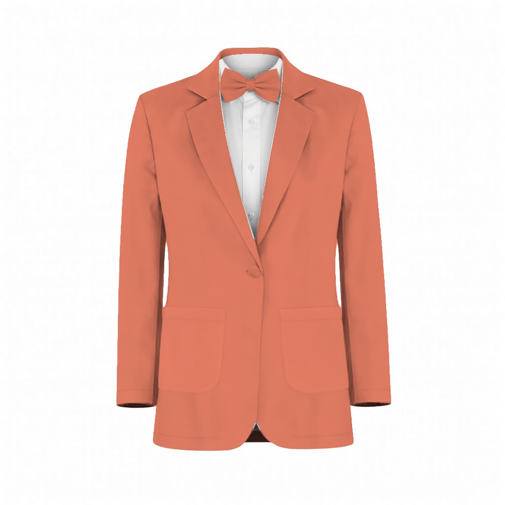 Portofino Orange Satin Twill Suit and Tuxedo – Exact Color Match for Dessy Bridesmaid Dresses - Image 2