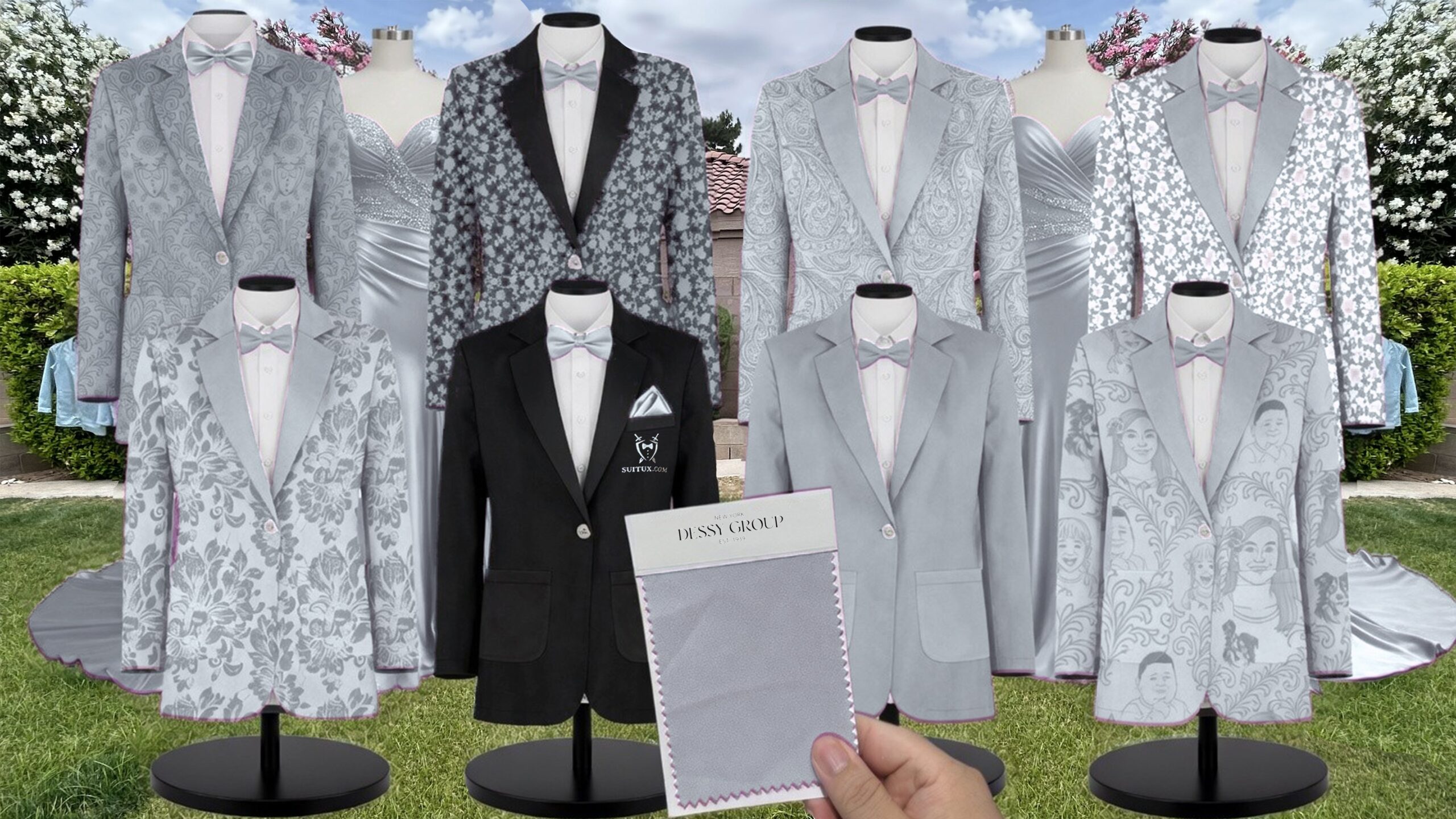 Mist Satin Twill Suit and Tuxedo – Exact Color Match for Dessy Bridesmaid Dresses