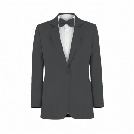 Charcoal Luxe Satin Suit and Tuxedo – Exact Color Match for Kennedy Blue Bridesmaid Dresses