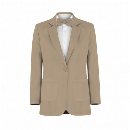 Latte Luxe Satin Suit and Tuxedo – Exact Color Match for Kennedy Blue Bridesmaid Dresses