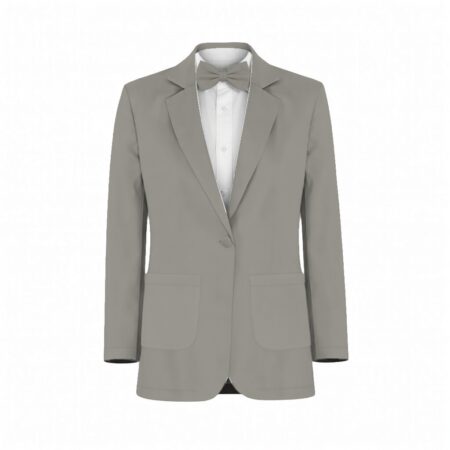 Silver Luxe Satin Suit and Tuxedo – Exact Color Match for Kennedy Blue Bridesmaid Dresses