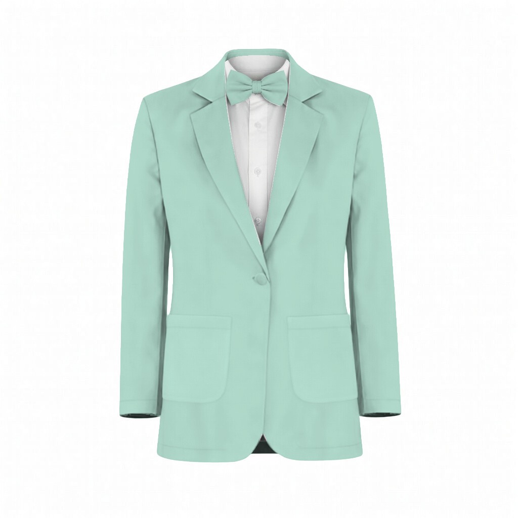 Mint Satin Suit and Tuxedo – Exact Color Match for Kennedy Blue Bridesmaid Dresses - Image 2