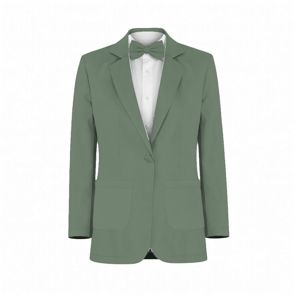 Moss Satin Suit and Tuxedo – Exact Color Match for Kennedy Blue Bridesmaid Dresses - Image 2