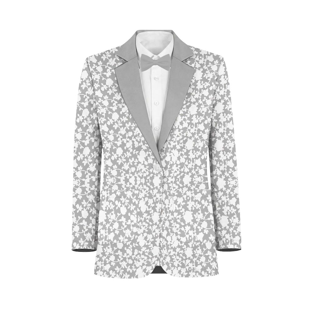 Dove White Vines Suit and Tuxedo – Exact Color Match for Kennedy Blue Bridesmaid Dresses - Image 2