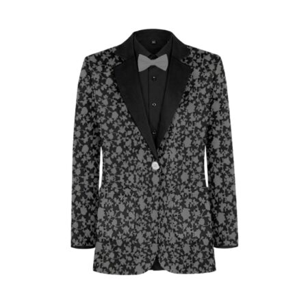 Grey Black Vines Suit and Tuxedo – Exact Color Match for Kennedy Blue Bridesmaid Dresses