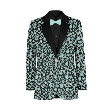 Sea Foam Black Vines Suit and Tuxedo – Exact Color Match for Kennedy Blue Bridesmaid Dresses