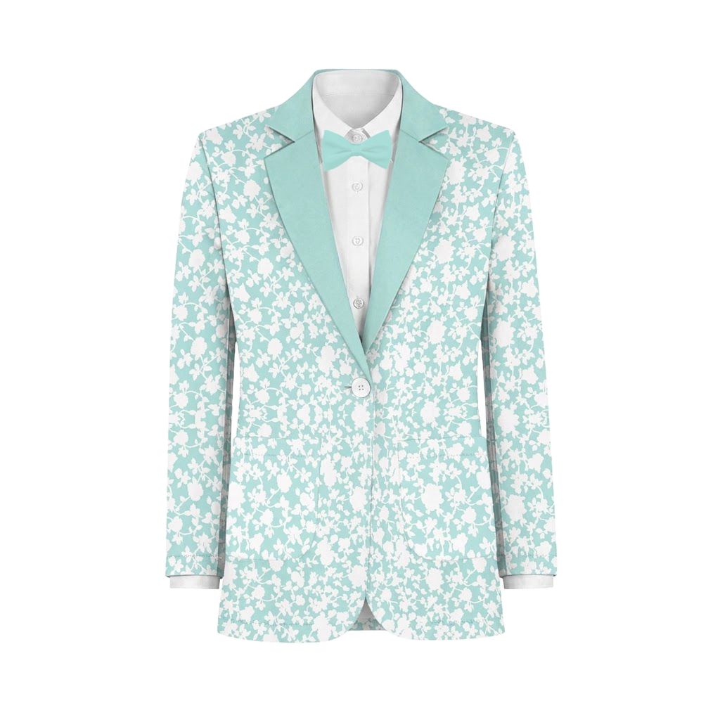 Sea Foam White Vines Suit and Tuxedo – Exact Color Match for Kennedy Blue Bridesmaid Dresses - Image 2