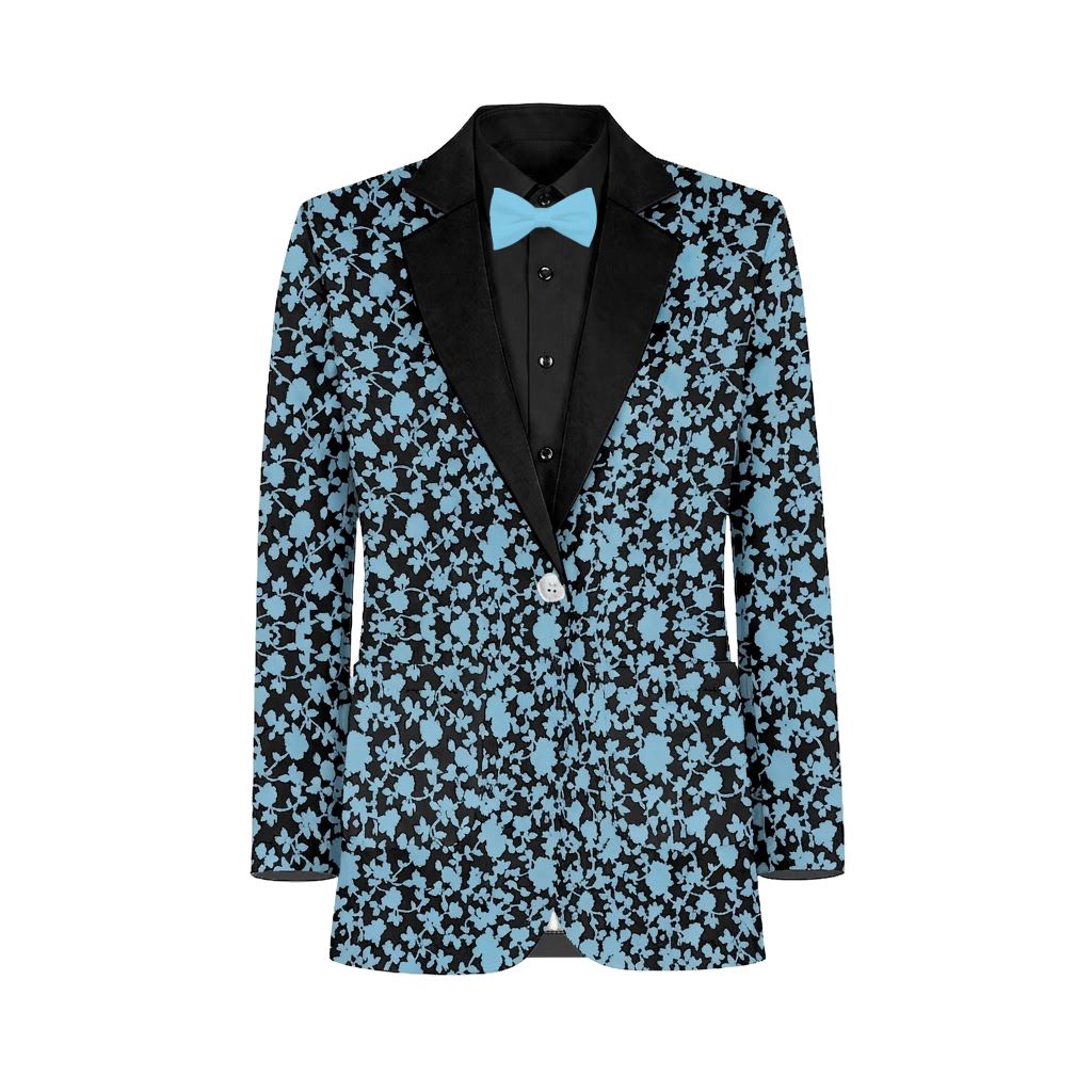 Sky Black Vines Suit and Tuxedo – Exact Color Match for Kennedy Blue Bridesmaid Dresses - Image 2