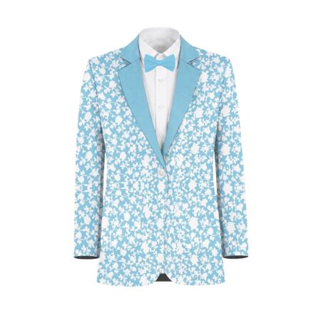 Sky White Vines Suit and Tuxedo – Exact Color Match for Kennedy Blue Bridesmaid Dresses