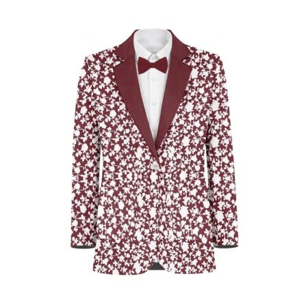Bean Red White Vines Suit and Tuxedo – Exact Color Match for Lulus Bridesmaid Dresses
