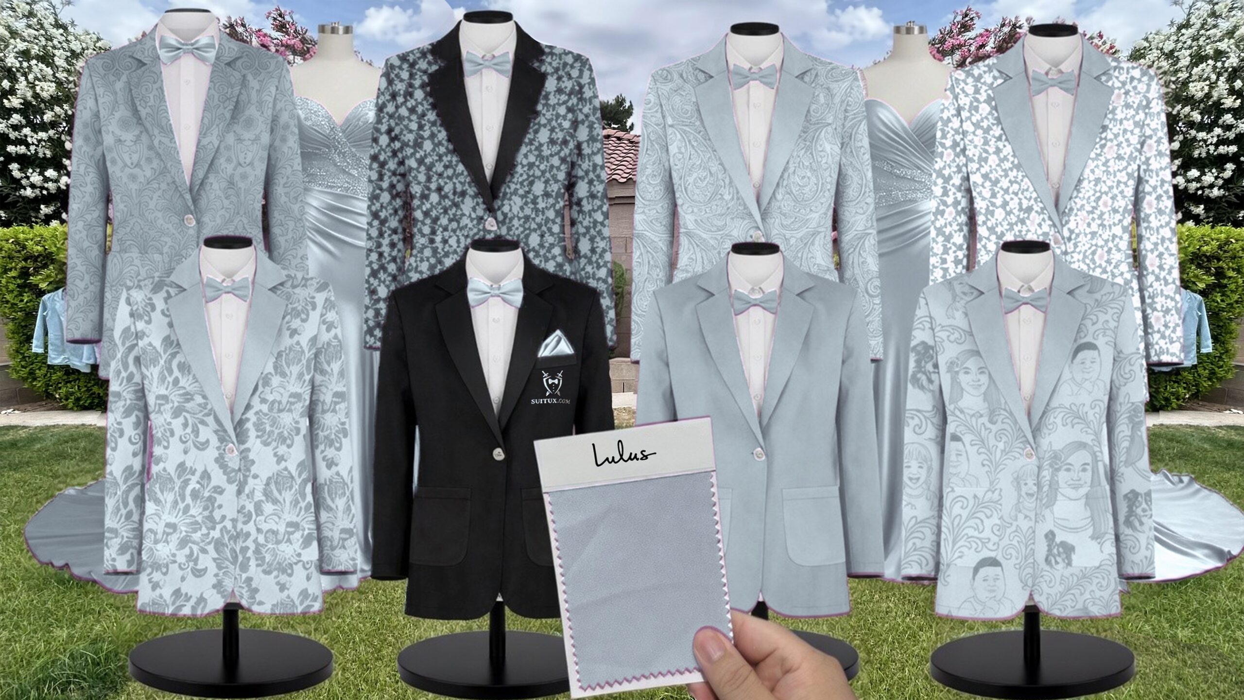 Lulus Light Blue Satin suit color match