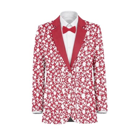 Red White Vines Suit and Tuxedo – Exact Color Match for Lulus Bridesmaid Dresses