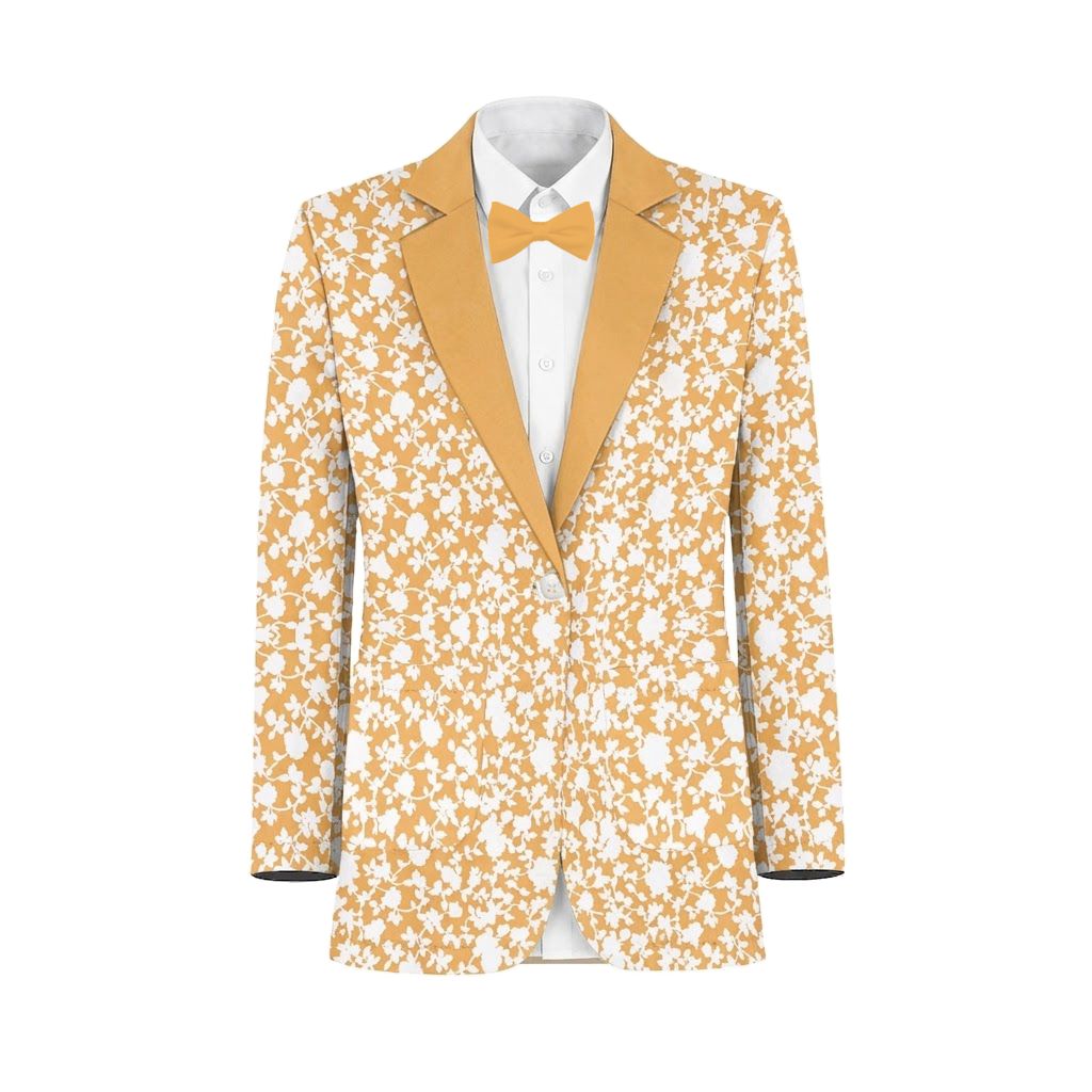 Yellow White Vines Suit and Tuxedo – Exact Color Match for Lulus Bridesmaid Dresses - Image 2