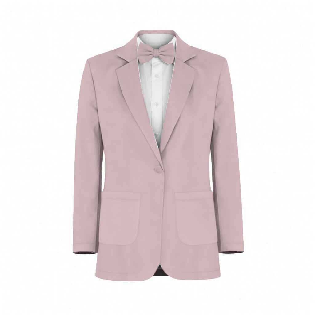 Baby Pink Petit Rose Chiffon Floral Print Suit and Tuxedo – Exact Color Match for Revelry Bridesmaid Dresses - Image 2