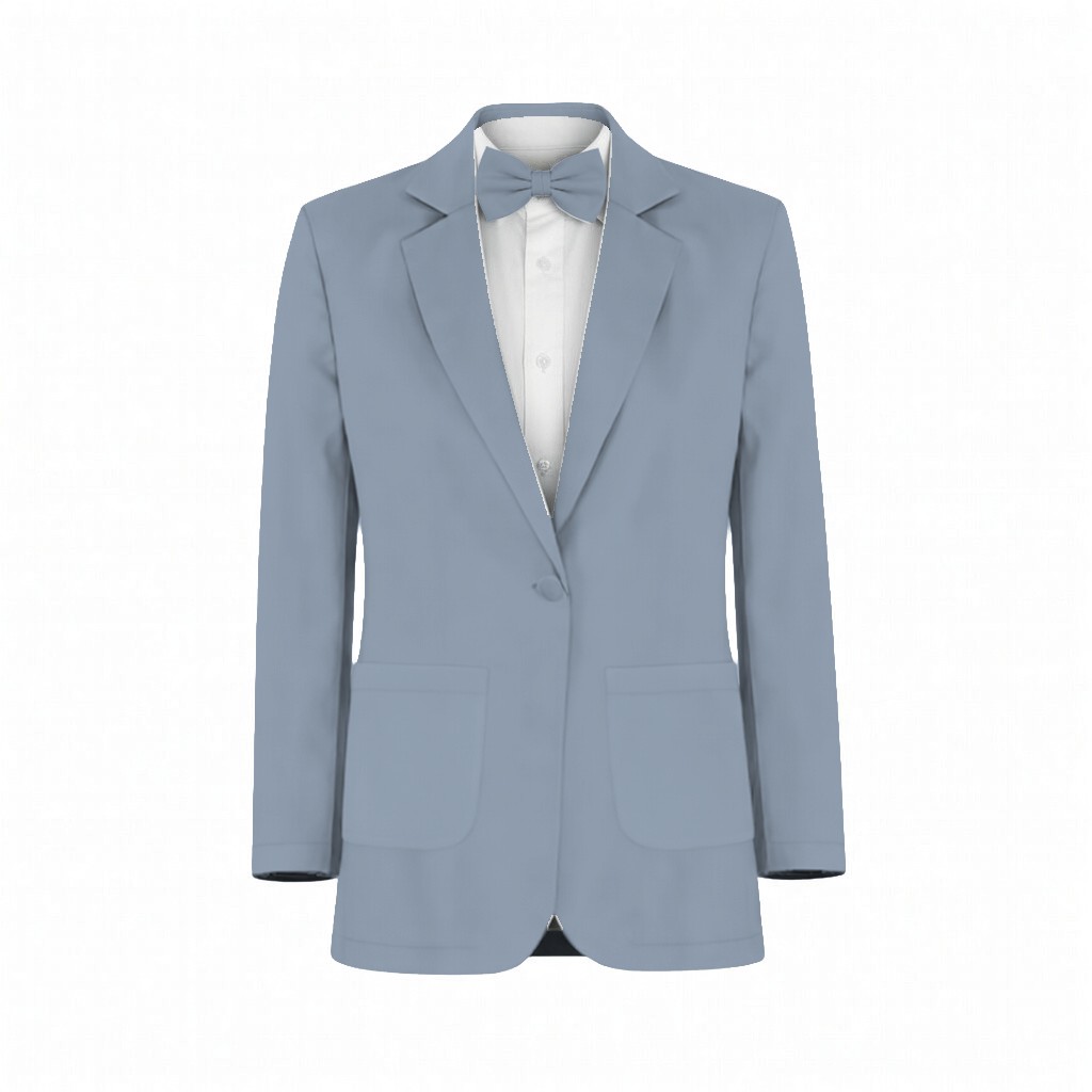 Dusty Blue Crepe Suit and Tuxedo – Exact Color Match for Revelry Bridesmaid Dresses - Image 2