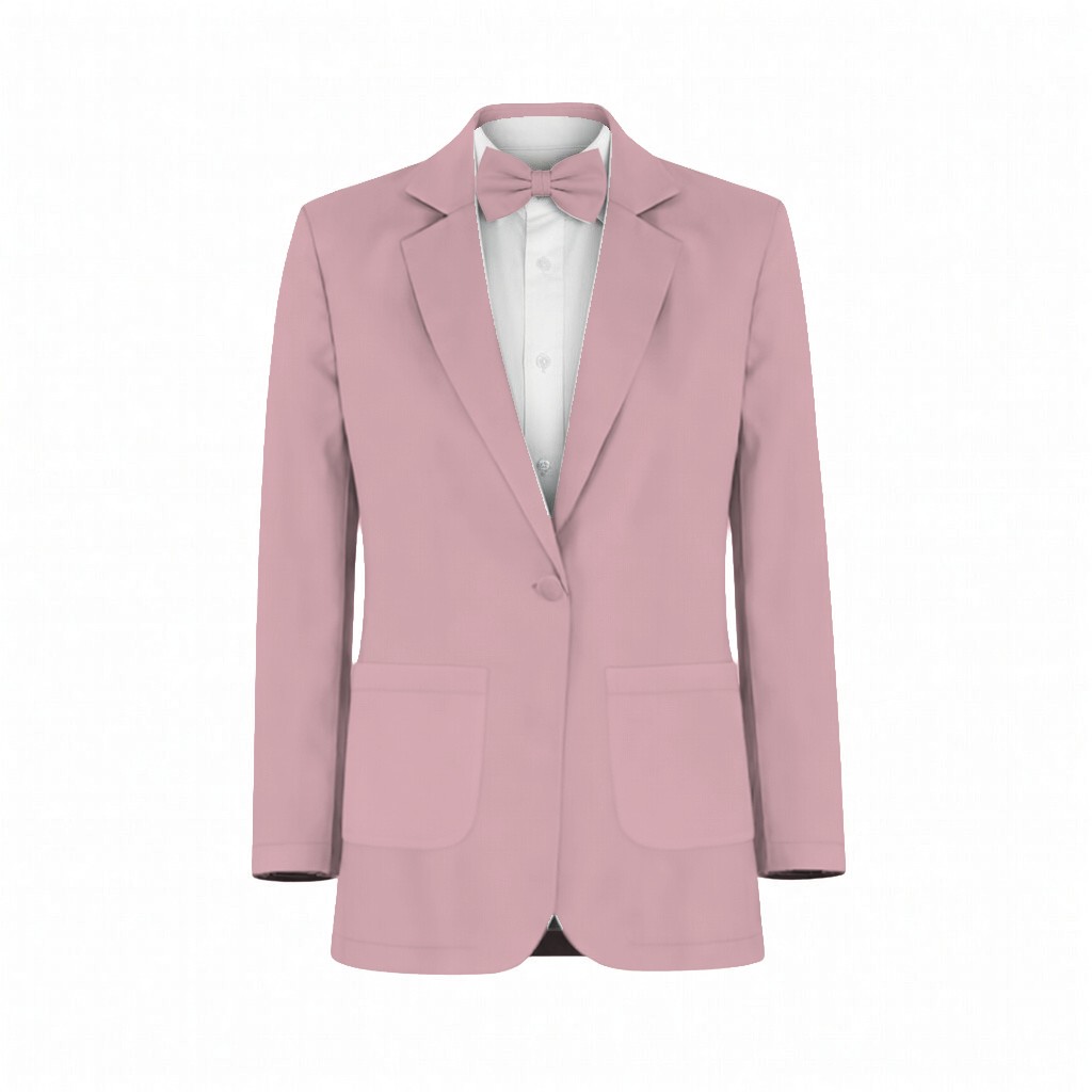 Hot Pink Garden Satin Floral Print Suit and Tuxedo – Exact Color Match for Revelry Bridesmaid Dresses - Image 2