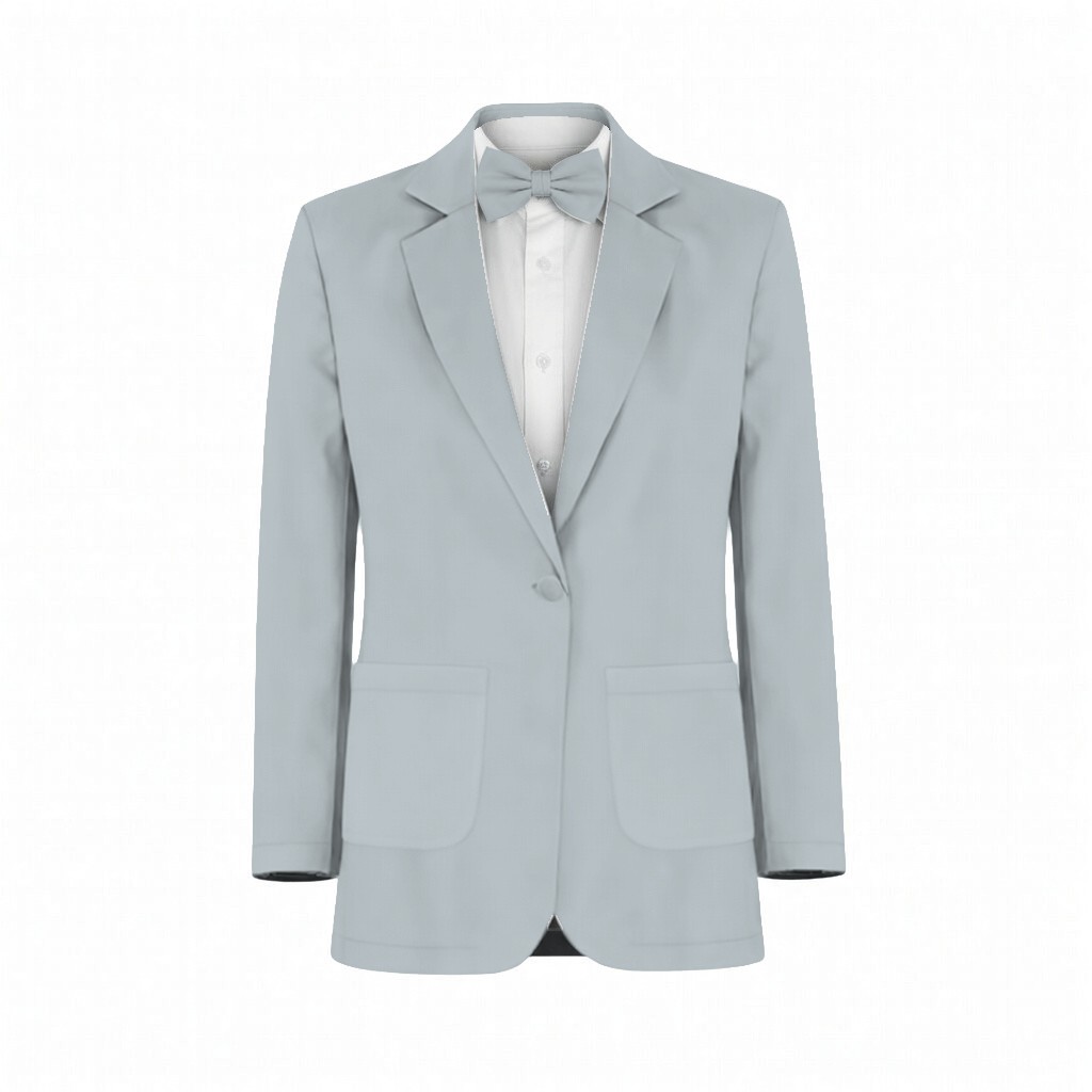 Light Blue Satin Suit and Tuxedo – Exact Color Match for Revelry Bridesmaid Dresses - Image 2
