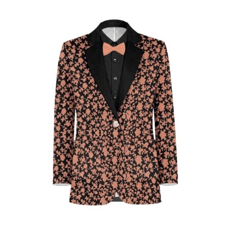 Tangerine Black Vines Suit and Tuxedo – Exact Color Match for Revelry Bridesmaid Dresses