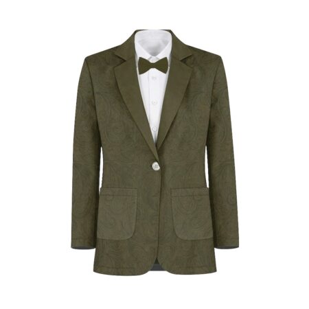 Army Green Paisley Suit and Tuxedo – Exact Color Match for Saks Fifth Avenue Bridesmaid Dresses