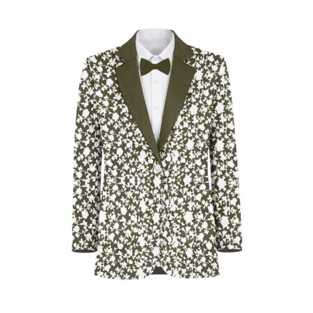 Army Green White Vines Suit and Tuxedo – Exact Color Match for Saks Fifth Avenue Bridesmaid Dresses