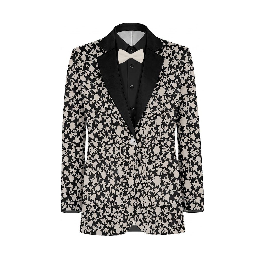 Cream Black Vines Suit and Tuxedo – Exact Color Match for Saks Fifth Avenue Bridesmaid Dresses - Image 2