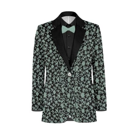 Misty Jade Black Vines Suit and Tuxedo – Exact Color Match for Saks Fifth Avenue Bridesmaid Dresses