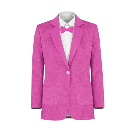 Royal Pink Paisley Suit and Tuxedo – Exact Color Match for Saks Fifth Avenue Bridesmaid Dresses
