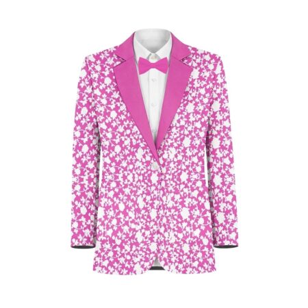 Royal Pink White Vines Suit and Tuxedo – Exact Color Match for Saks Fifth Avenue Bridesmaid Dresses