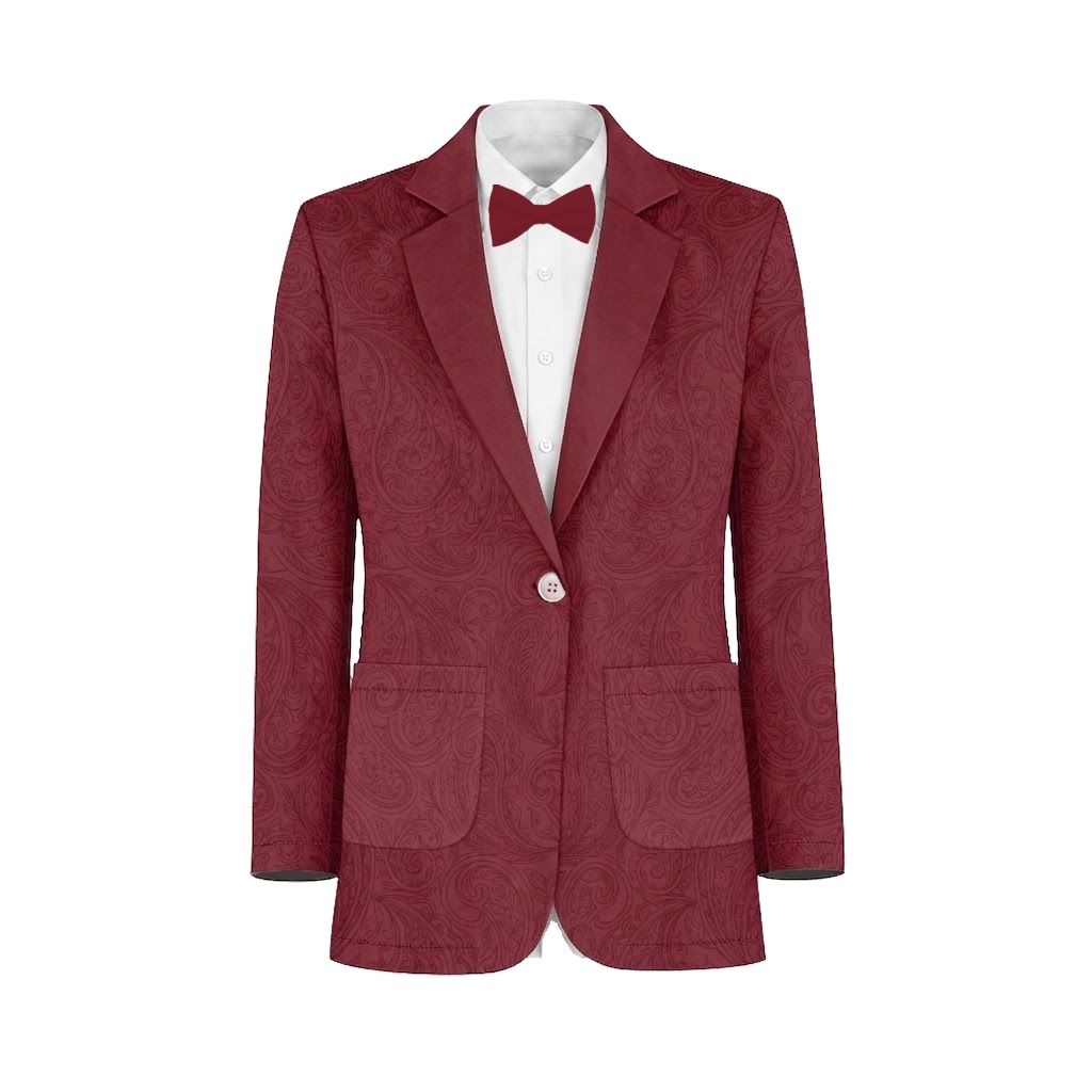 Cranberry Paisley Suit and Tuxedo – Exact Color Match for Show Me Your Mumu Bridesmaid Dresses - Image 2
