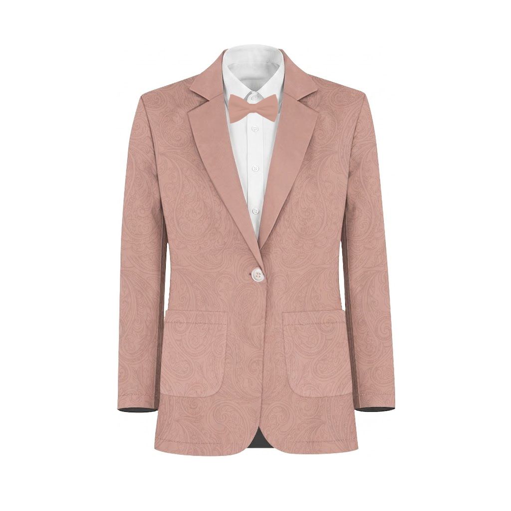 Rose Gold Paisley Suit and Tuxedo – Exact Color Match for Show Me Your Mumu Bridesmaid Dresses - Image 2