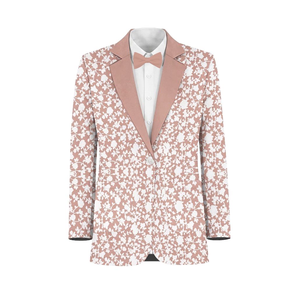 Rose Gold White Vines Suit and Tuxedo – Exact Color Match for Show Me Your Mumu Bridesmaid Dresses - Image 2