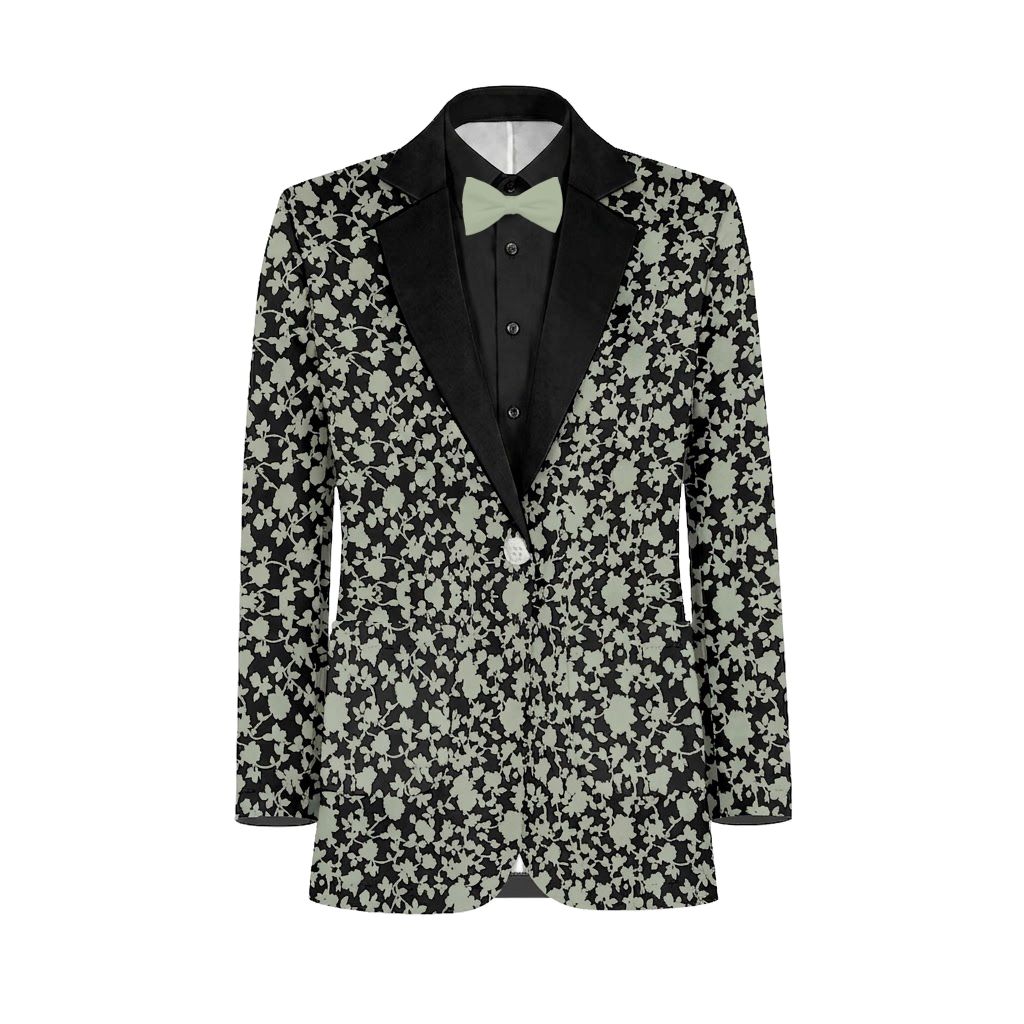 Silver Sage Black Vines Suit and Tuxedo – Exact Color Match for Show Me Your Mumu Bridesmaid Dresses - Image 2