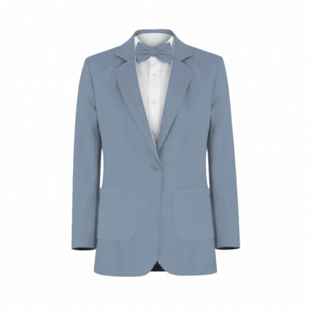 Dusty Blue Charmeuse Suit and Tuxedo – Exact Color Match for Stacees Bridesmaid Dresses