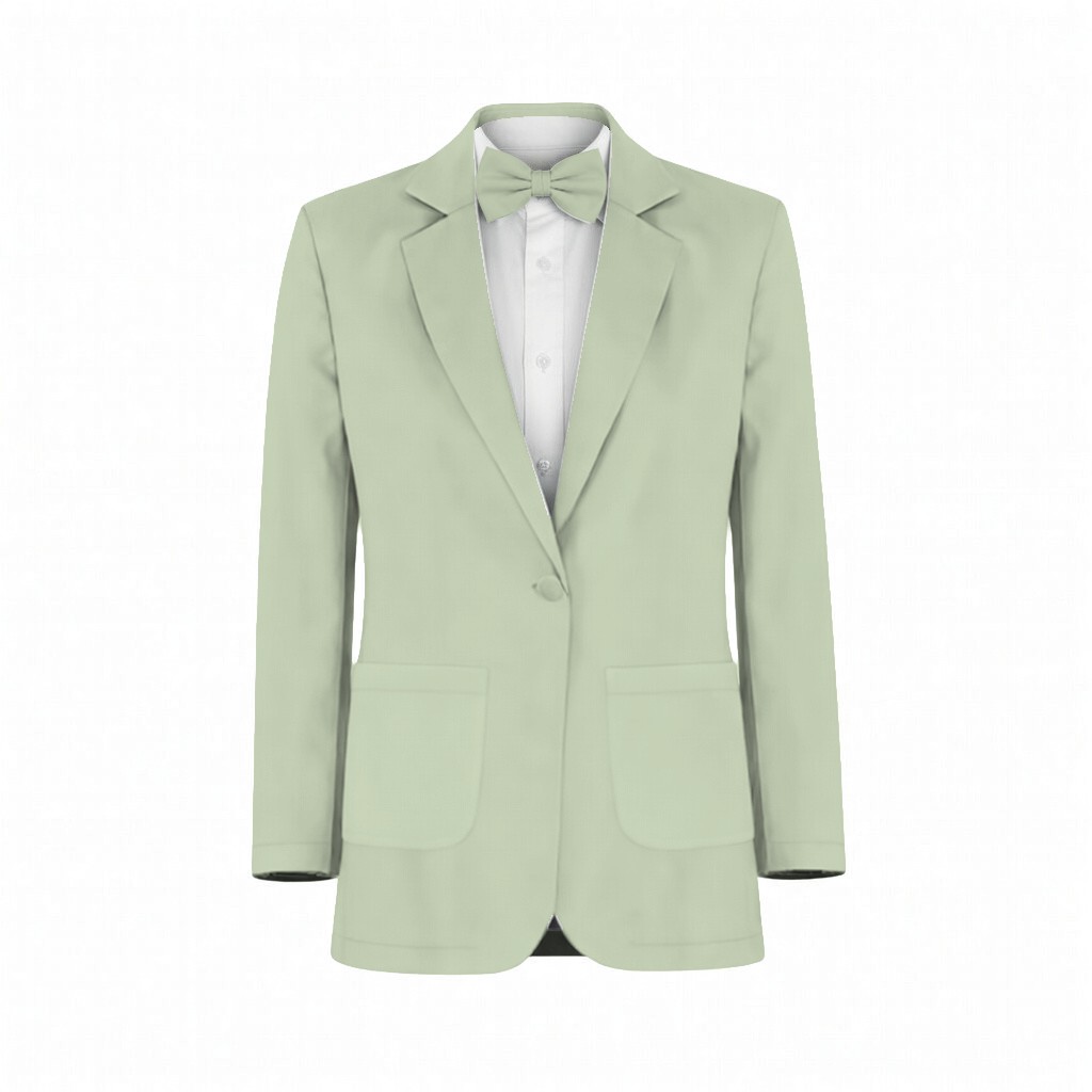 Dusty Sage Charmeuse Suit and Tuxedo – Exact Color Match for Stacees Bridesmaid Dresses - Image 2
