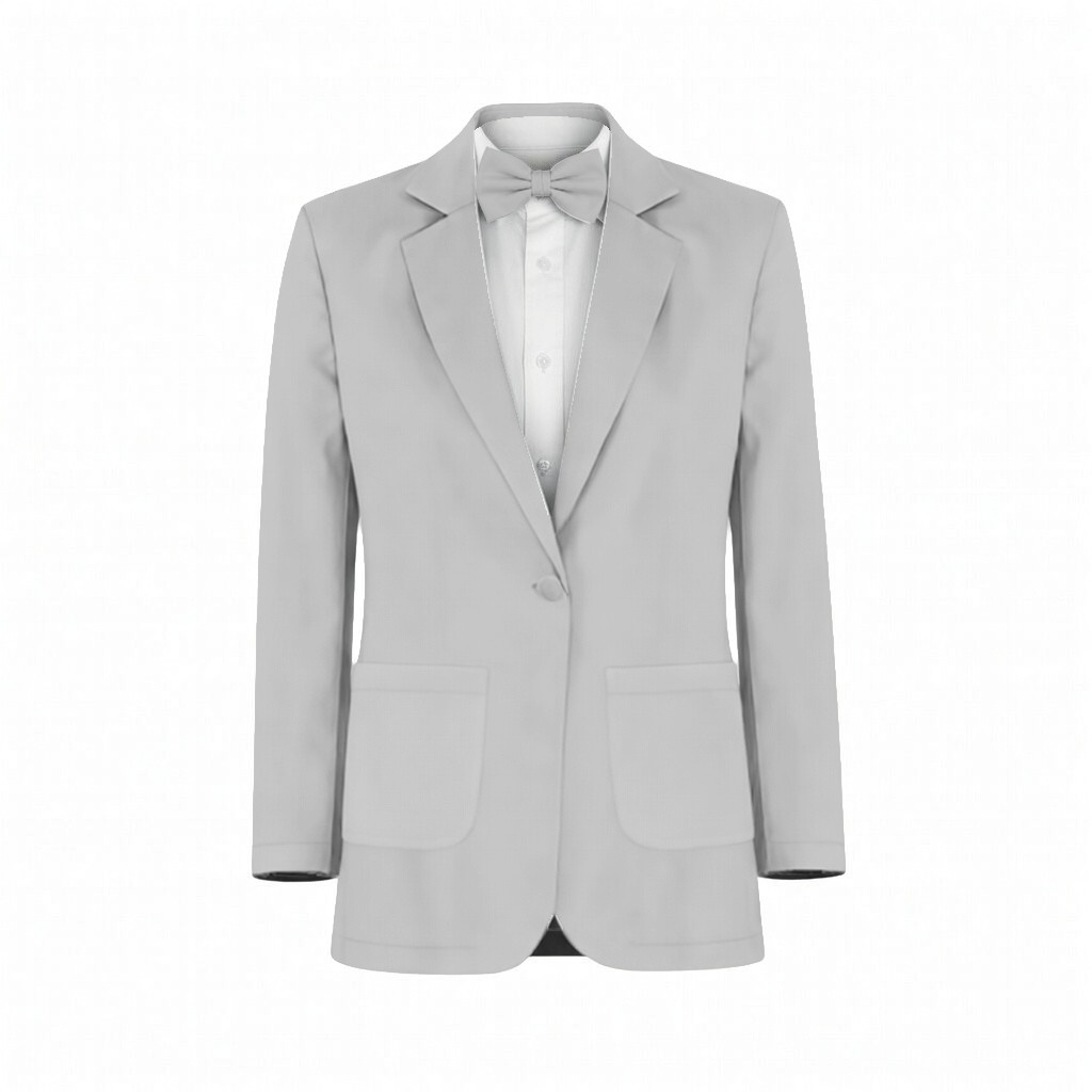 Silver Charmeuse Suit and Tuxedo – Exact Color Match for Stacees Bridesmaid Dresses - Image 2