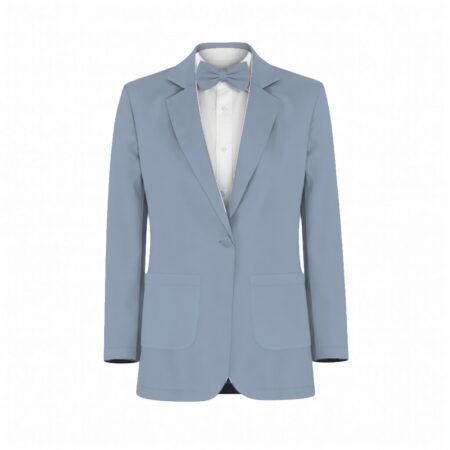 Dusty Blue Chiffon Suit and Tuxedo – Exact Color Match for Stacees Bridesmaid Dresses